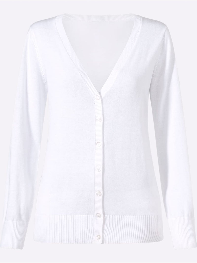 Gilet Pur Coton - Taille Standard - Witt Ecru - Kiabi