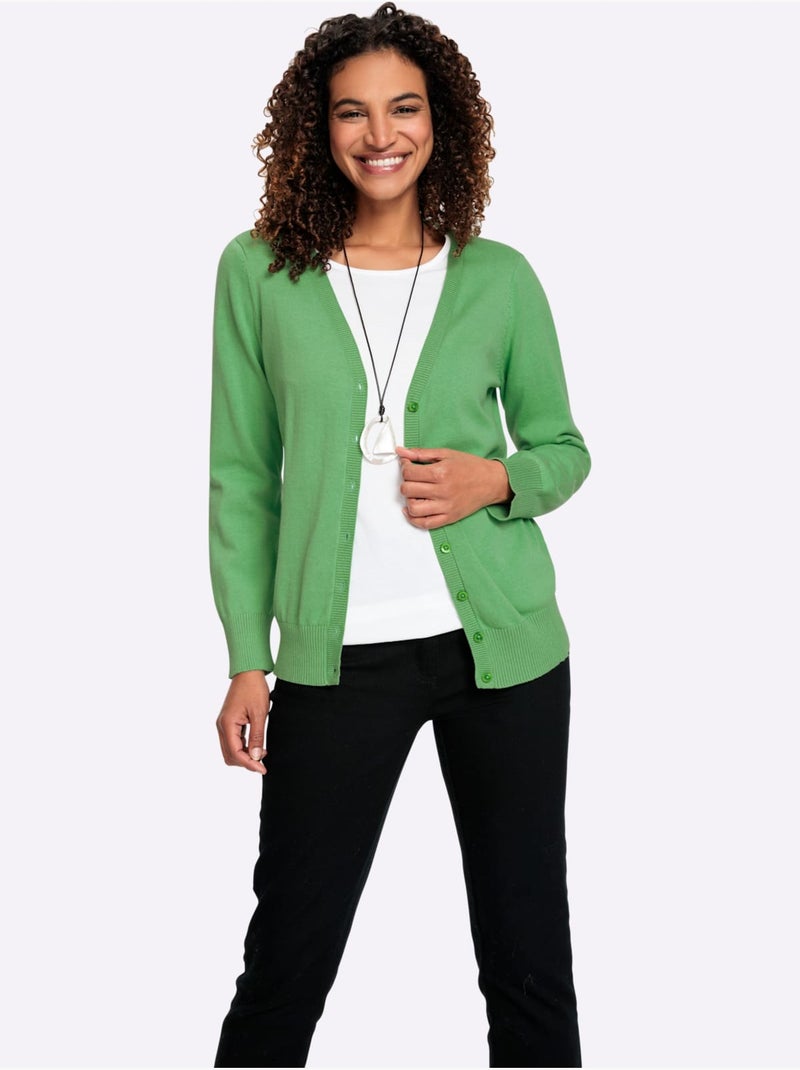 Gilet Pur Coton - Taille Standard - Witt Vert clair - Kiabi