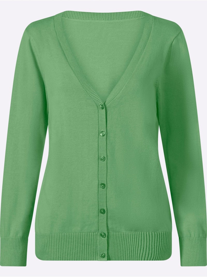 Gilet Pur Coton - Taille Standard - Witt Vert clair - Kiabi