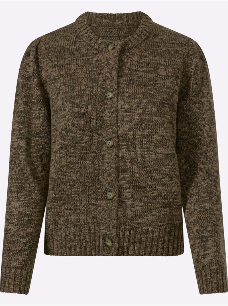Gilet qualité chinée - taille standard - helline Marron chocolat - Kiabi