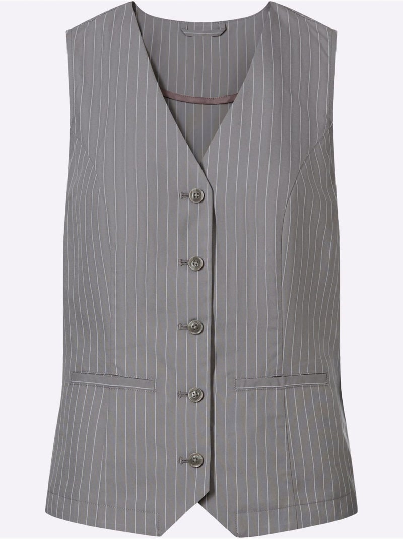 Gilet qualité tissée - taille standard - moda vilona Gris Ecru - Kiabi