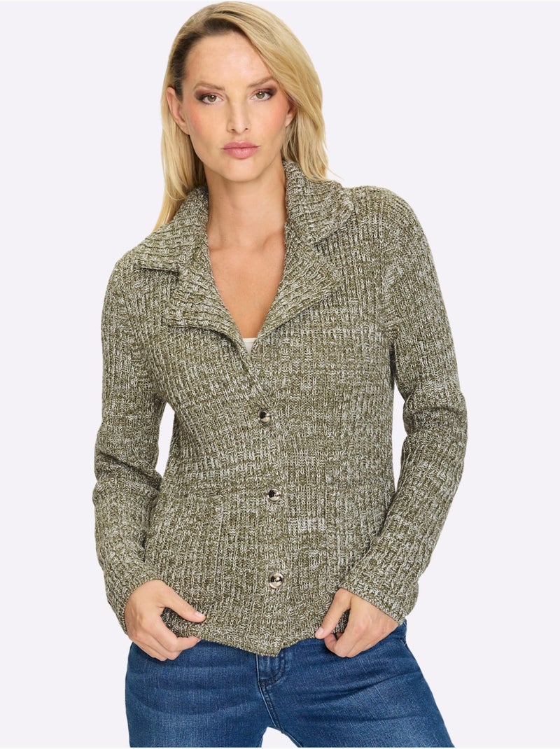 Gilet Qualité Tricot Exclusive - Taille Standard - Helline Kaki - Kiabi