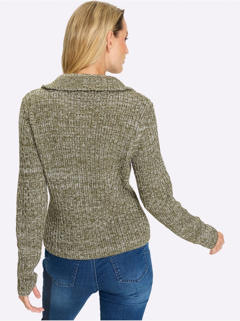 Gilet Qualité Tricot Exclusive - Taille Standard - Helline Kaki - Kiabi