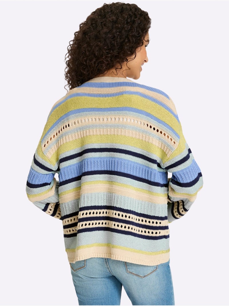 Gilet Rayures Faciles à Assortir - Taille Standard - Helline Bleu Beige Bleu - Kiabi