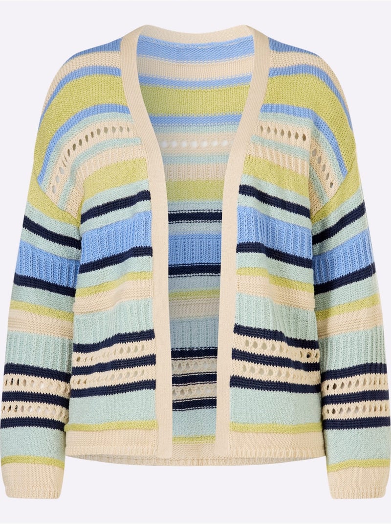 Gilet Rayures Faciles à Assortir - Taille Standard - Helline Bleu Beige Bleu - Kiabi