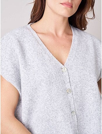 Gilet régular femme en maille douce 'deeluxe'
