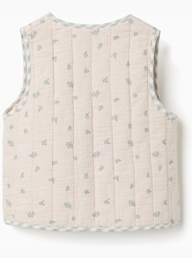 Gilet rembourré en coton à motif Vert clair - Kiabi