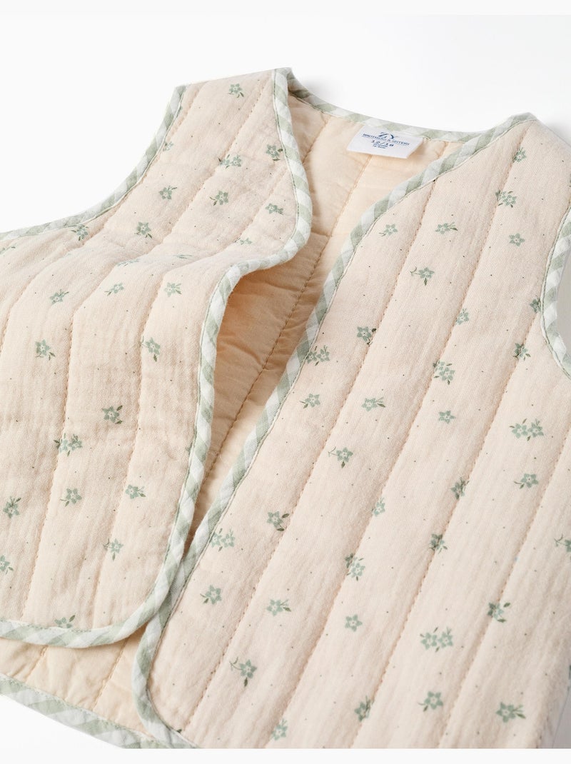 Gilet rembourré en coton à motif Vert clair - Kiabi