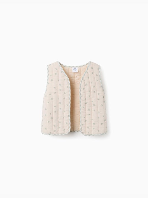 Gilet rembourré en coton à motif - Kiabi