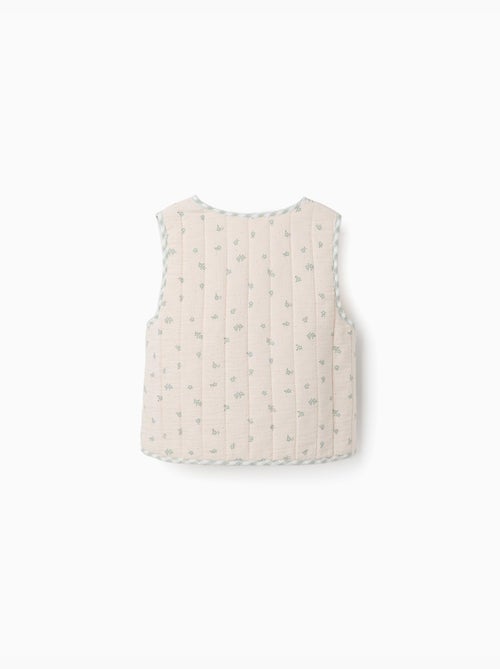 Gilet rembourré en coton à motif - Kiabi