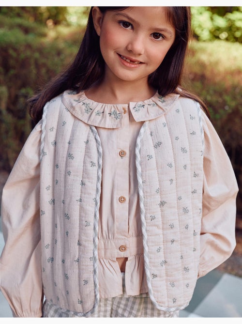 Gilet rembourré en coton à motif - Kiabi