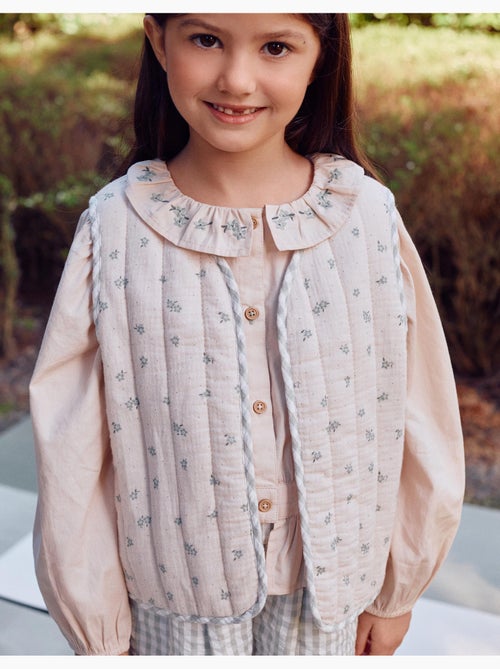 Gilet rembourré en coton à motif - Kiabi