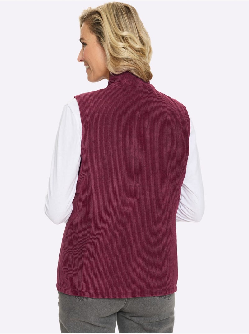 Gilet réversible - taille standard - moda vilona Bordeaux - Kiabi