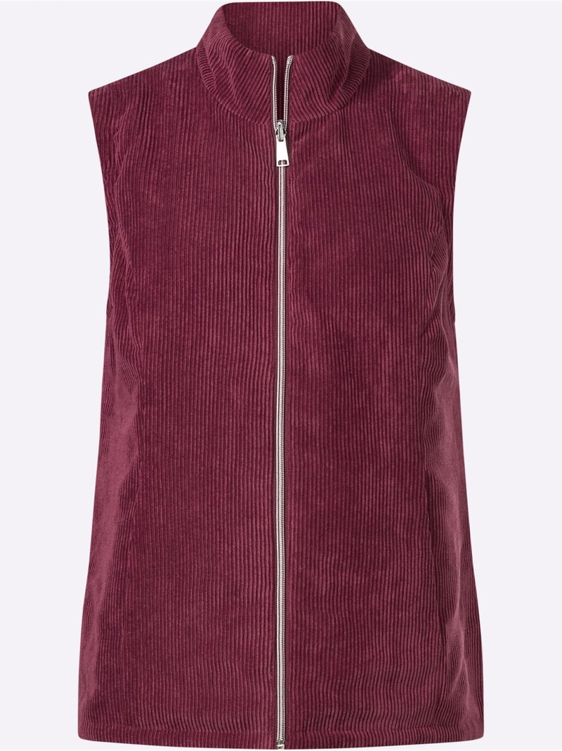 Gilet réversible - taille standard - moda vilona Bordeaux - Kiabi