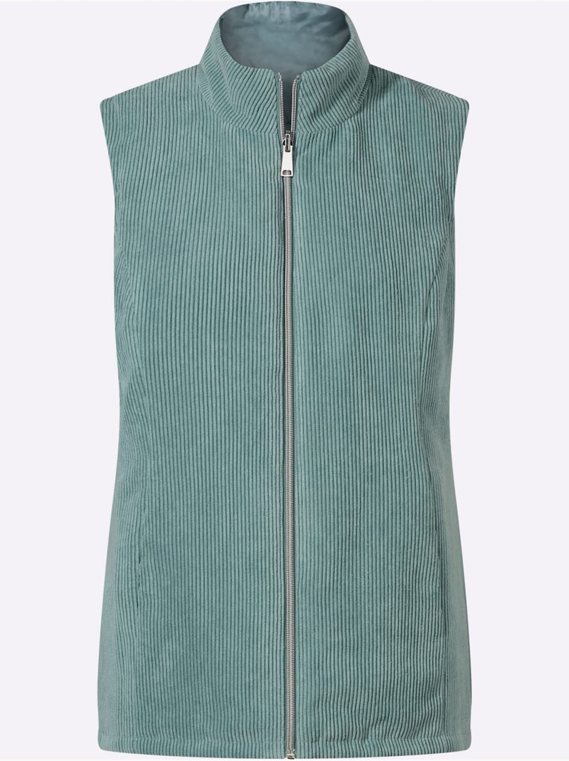 Gilet réversible - taille standard - moda vilona Vert jade - Kiabi