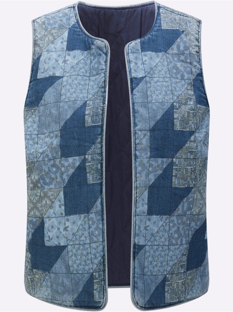 Gilet réversible - taille standard - witt Bleu jean - Kiabi