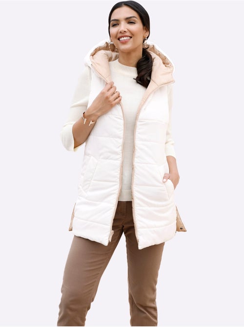 Gilet réversible avec capuche et poches pratiques - taille standard - moda vilona - Kiabi Gilet réversible avec capuche et poches pratiques - taille standard - moda vilona - Kiabi
