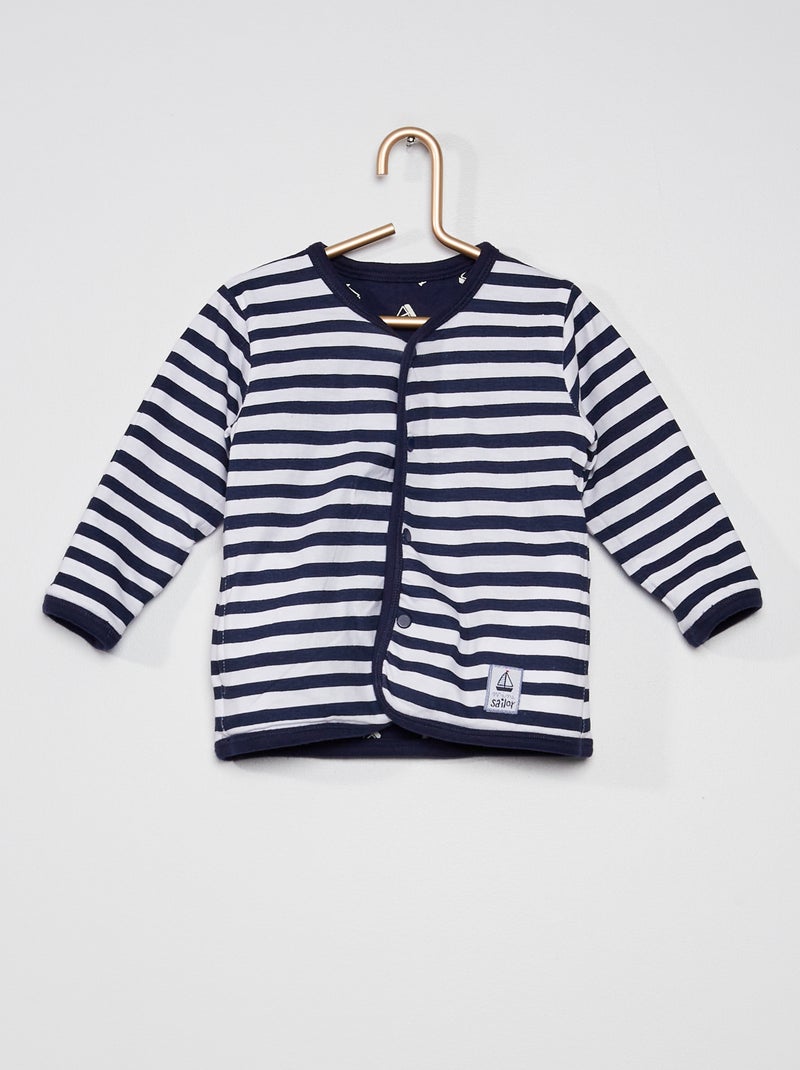 Gilet réversible blanc/bleu marine - Kiabi