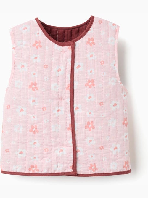 Gilet réversible matelassé à motif floral - Kiabi