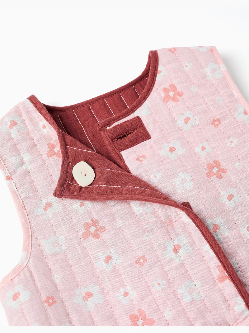 Gilet réversible matelassé à motif floral Marron - Kiabi