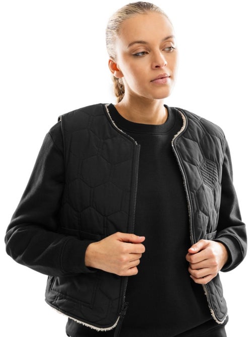 Gilet réversible matelassé doublé sherpa femme lifestyle femme scape - Kiabi Gilet réversible matelassé doublé sherpa femme lifestyle femme scape - Kiabi