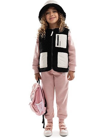 Gilet réversible matelassé doublé sherpa fille lifestyle enfants explorer-g