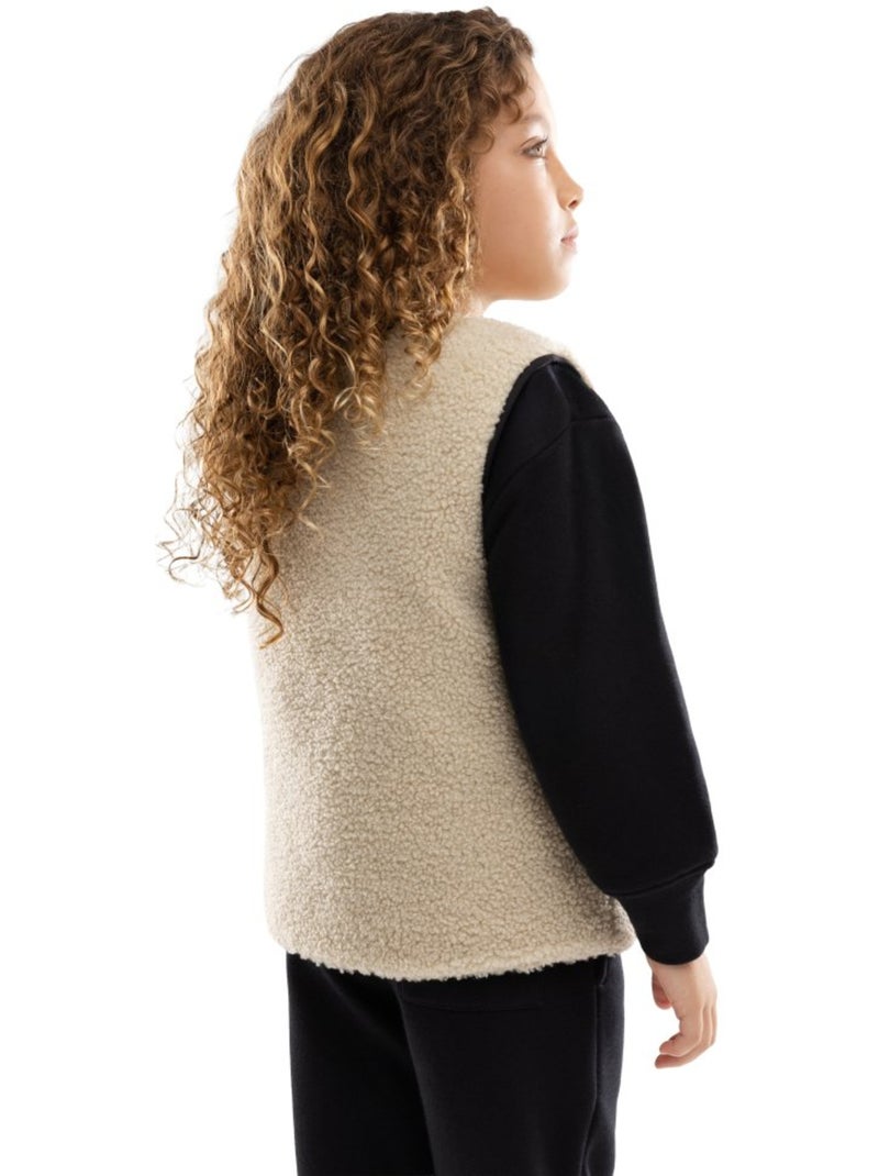 Gilet réversible matelassé doublé sherpa fille lifestyle enfants tiny-g Noir - Kiabi
