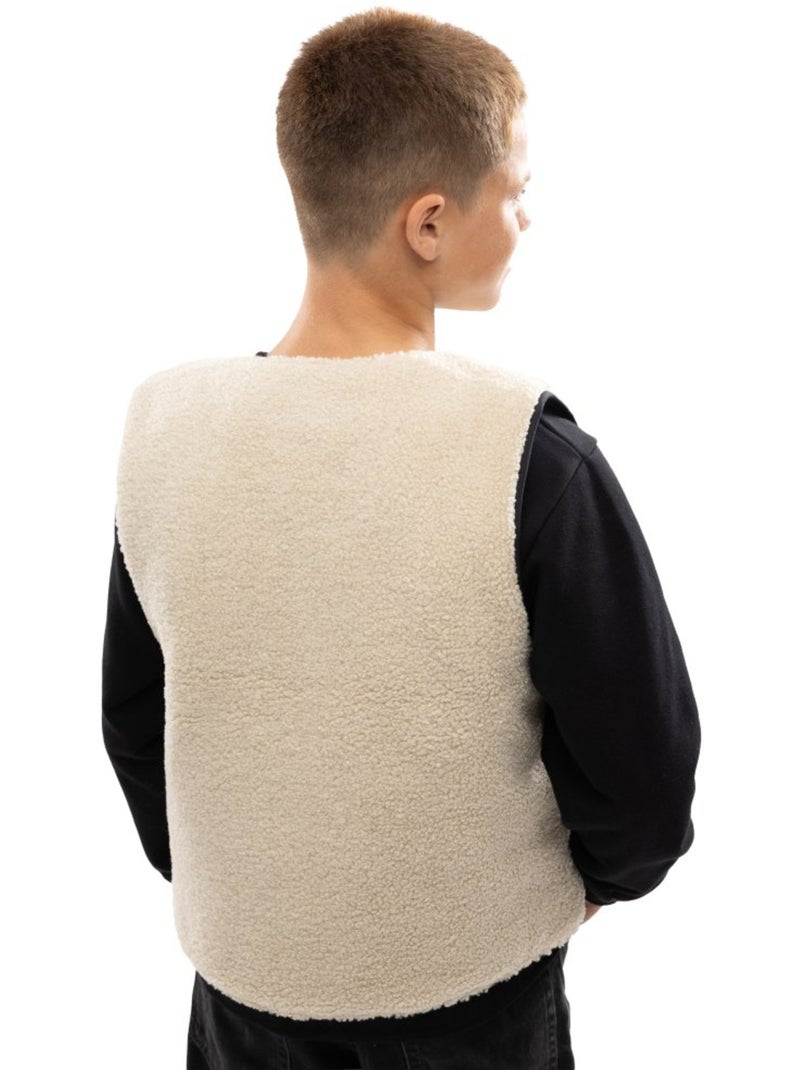 Gilet réversible matelassé doublé sherpa garçon lifestyle enfants tiny Noir - Kiabi