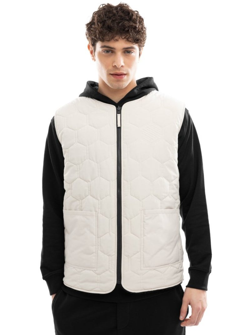 Gilet réversible matelassé doublé sherpa homme lifestyle homme tromso Noir - Kiabi