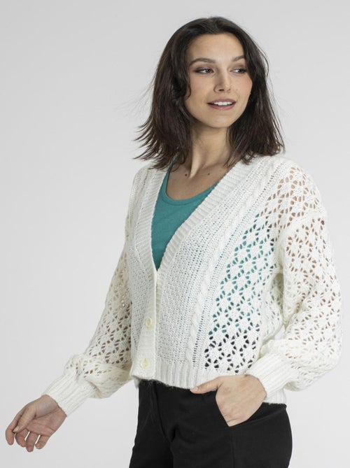 Gilet ROMANT Ecru Gilets col v - Kiabi