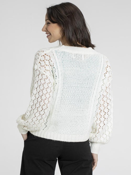 Gilet ROMANT Ecru Gilets col v - Kiabi