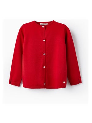 Gilet En Tricot à Manches Longues Pour Fille - Boutons Devant - Col Rond - Cardigan Doux - Taille 1 à 8 Ans - Idéal école Et Sorties