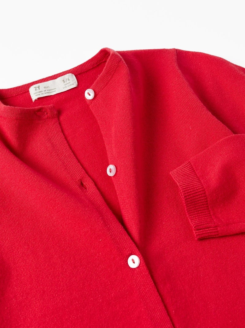 Gilet rouge en tricot pour fille manches longues ROYALS OFF DUTY Rouge - Kiabi
