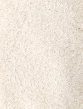 Gilet sans manche bébé en sherpa et intérieur gaze de coton léopard - SAUTHON