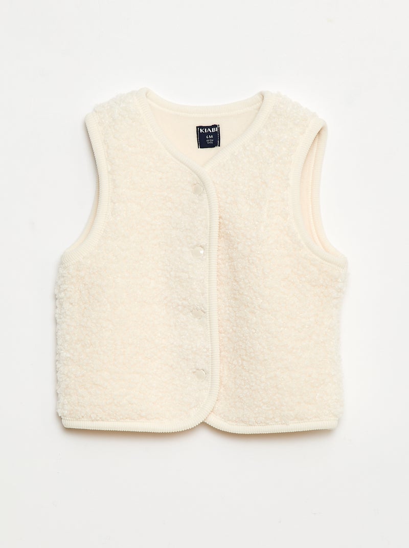 Gilet sans manche effet moutonné Blanc Bébé Kiabi