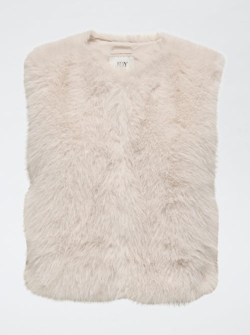 Gilet sans manche 'JDY' effet pelucheux uni - Kiabi