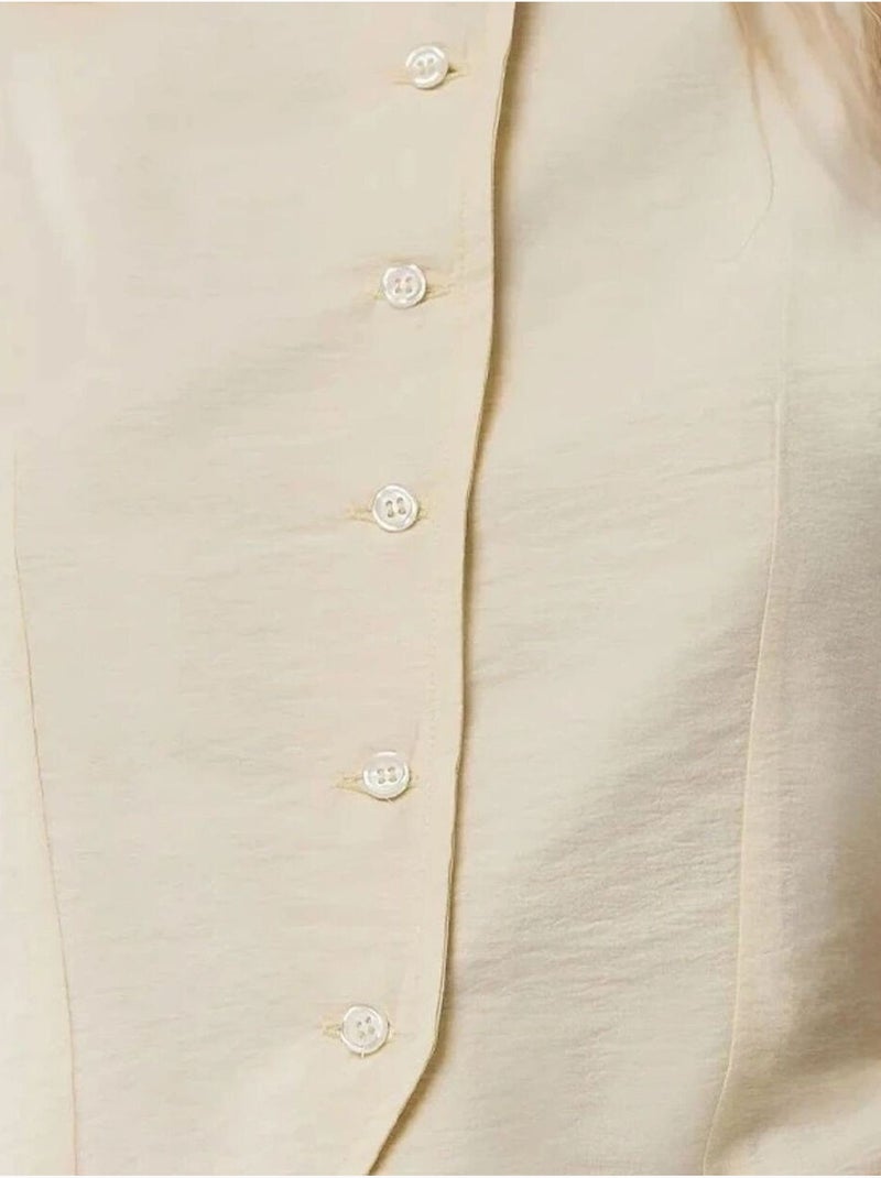 Gilet sans manches à col ras du cou Beige - Kiabi