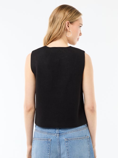 Gilet sans manches à col rond - Kiabi