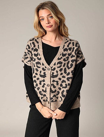 Gilet sans manches à imprimé léopard
'Deeluxe'