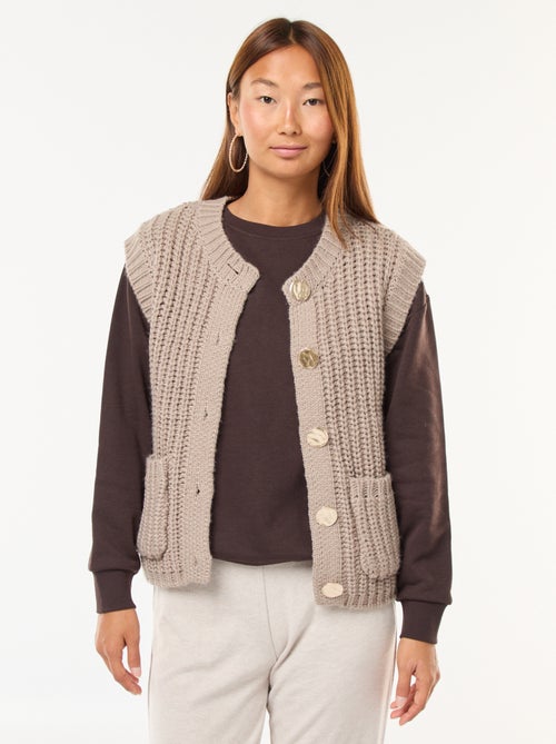 Gilet sans manches à ouverture boutonnée - Kiabi