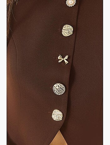 Gilet sans manches ajusté à boutons et col rond lucci
