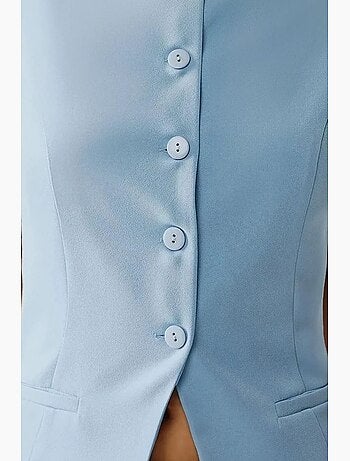 Gilet sans manches ajusté à col ras du cou avec détails boutonnés hiccup