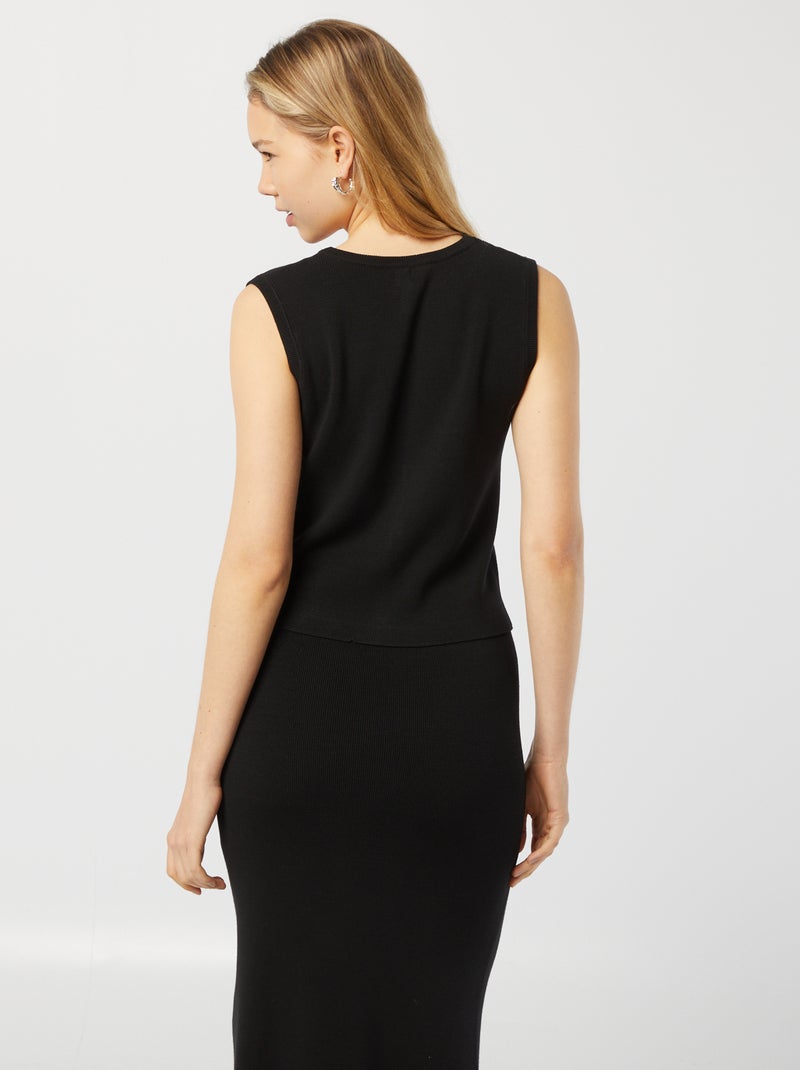 Gilet sans manches avec bijoux noir - Kiabi