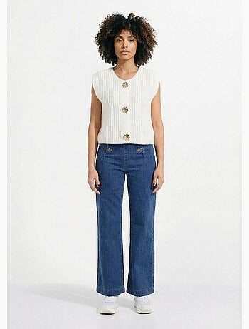 Gilet sans manches avec boutons bijoux - AFIBEL