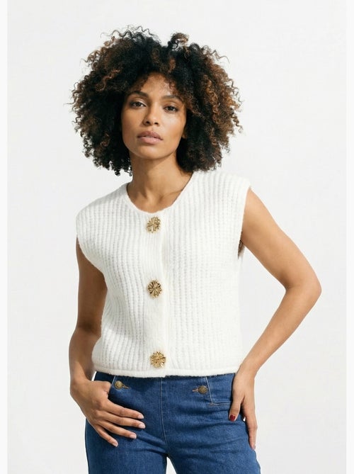 Gilet sans manches avec boutons bijoux - AFIBEL - Kiabi