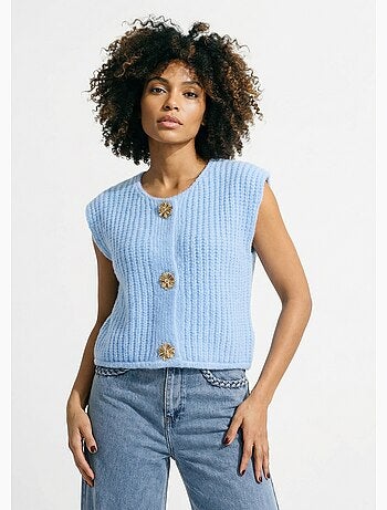 Gilet sans manches avec boutons bijoux - AFIBEL