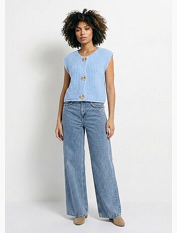 Gilet sans manches avec boutons bijoux - AFIBEL