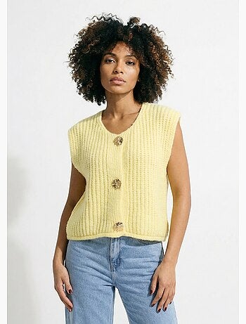 Gilet sans manches avec boutons bijoux - AFIBEL
