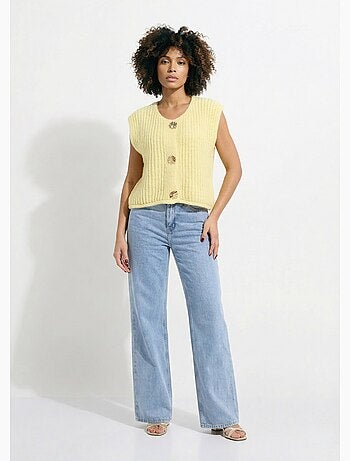 Gilet sans manches avec boutons bijoux - AFIBEL