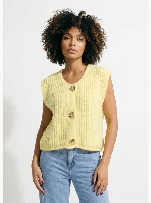 Gilet sans manches avec boutons bijoux - AFIBEL - Kiabi